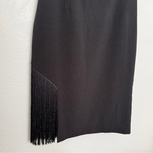 Dress The Population Rory Fringe Midi Dress in Black Size Medium - Picture 8 of 11